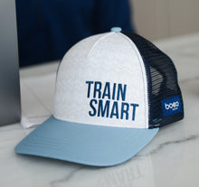 Load image into Gallery viewer, Train Smart Technical Trucker® Hat (Blue/Grey)
